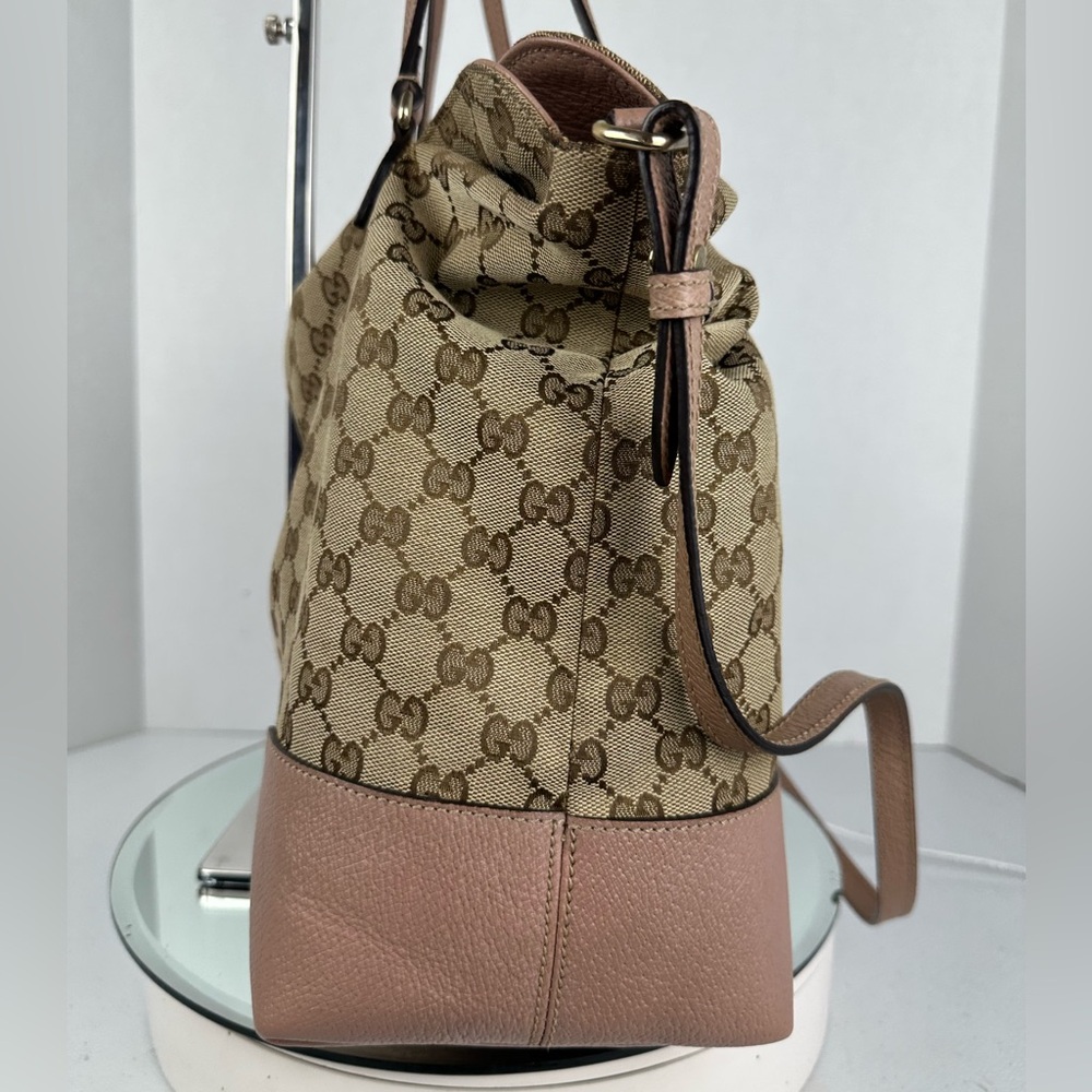 GUCCI LOGO CANVAS JUMBO HOBO 2 WAY BAG ORIGINAL STRAP - Picture 5 of 14